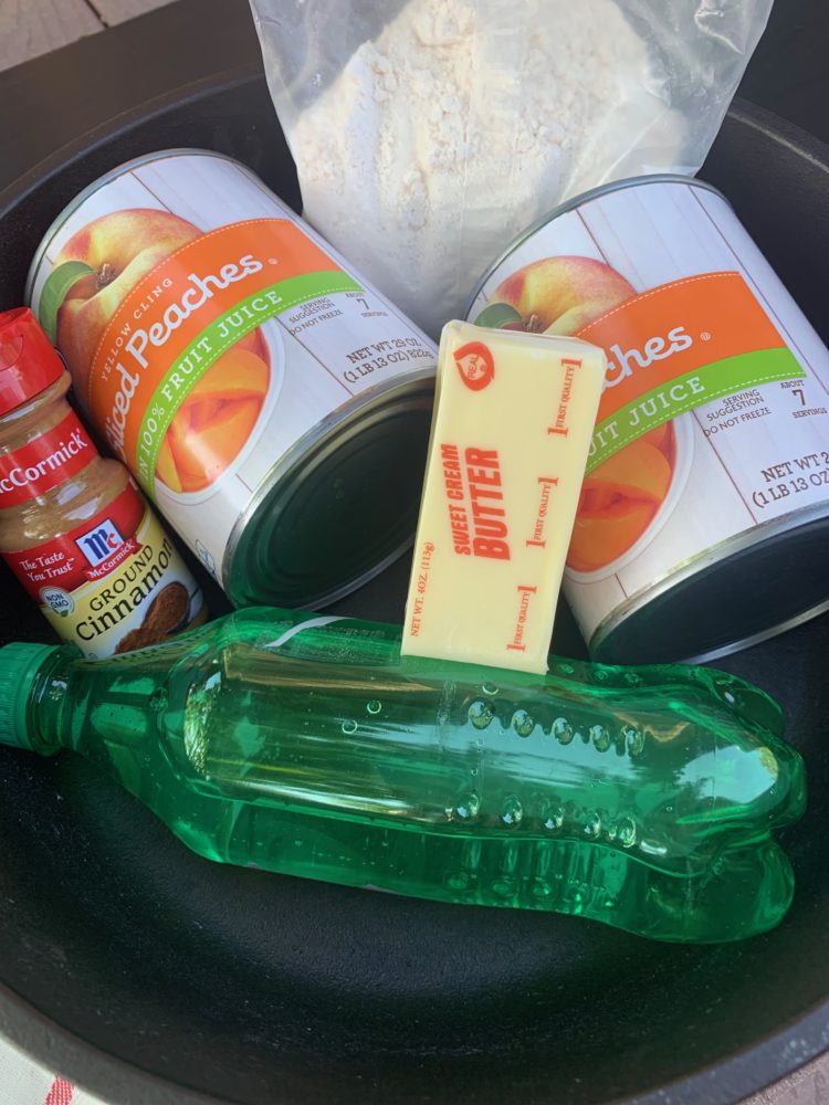 Camp Oven Peach Dump Cake Dutch Oven Daddy