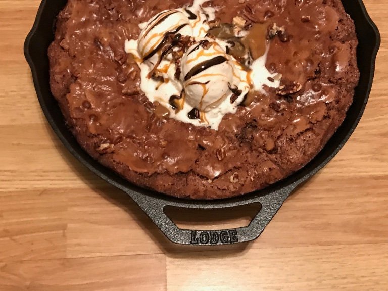 Chocolate-Butterscotch Skillet Brownies