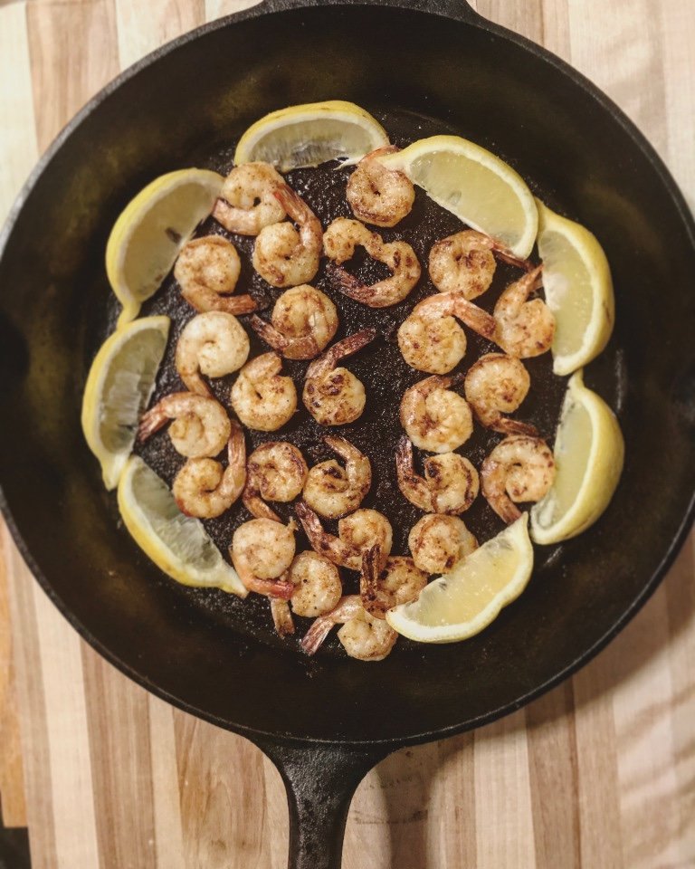 Skillet Seared Chili Lemon Shrimp