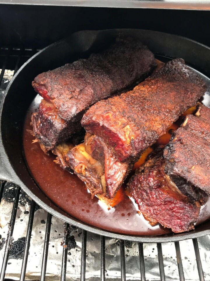 Pecan Smoked Skillet Beef Short Ribs