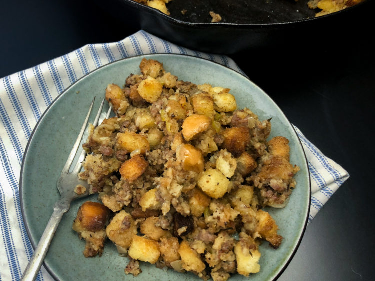 Skillet Sausage Stuffing Dutch Oven Daddy