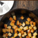 Social media image for skillet fried potatoes.