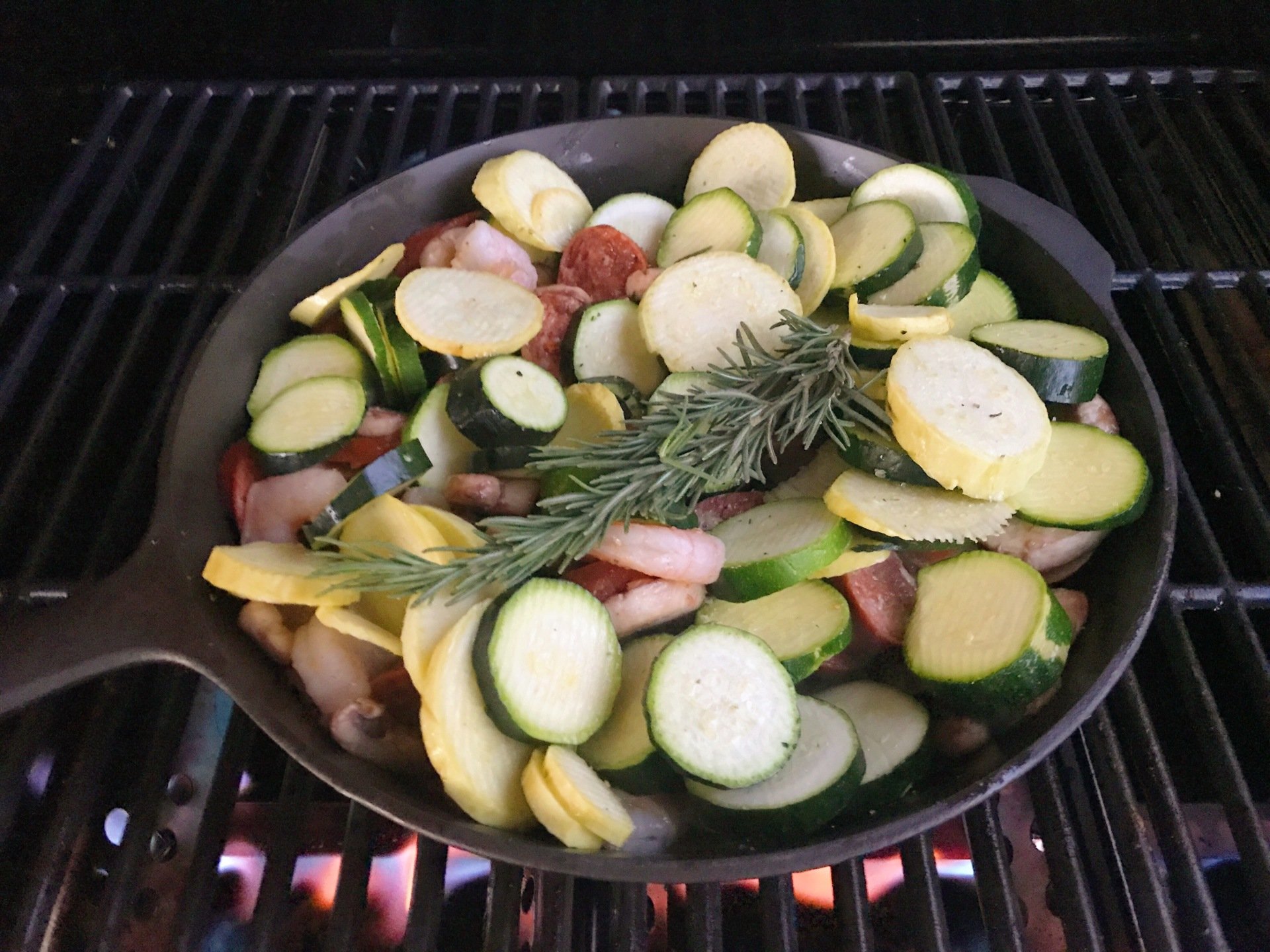 Rosemary Shrimp and Sausage Skillet