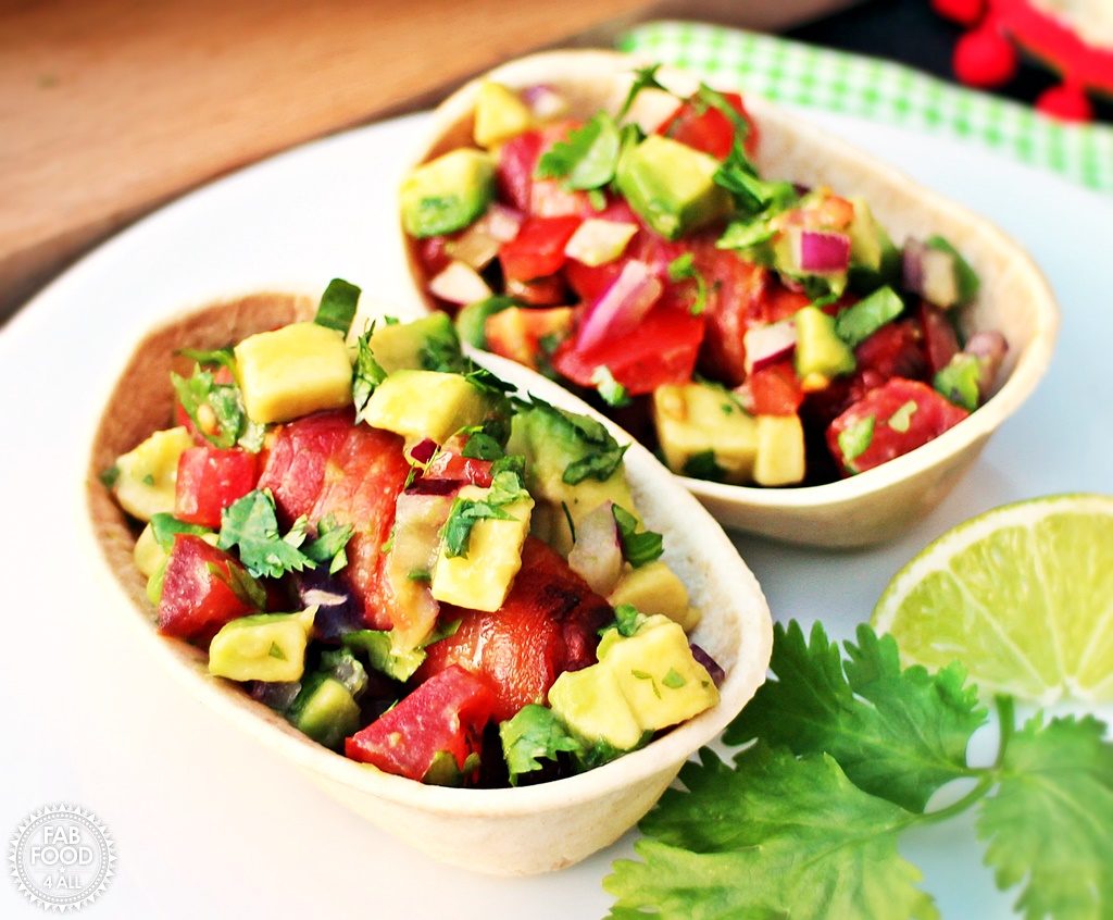 Hot dog tortillas with avocado and refried beans 