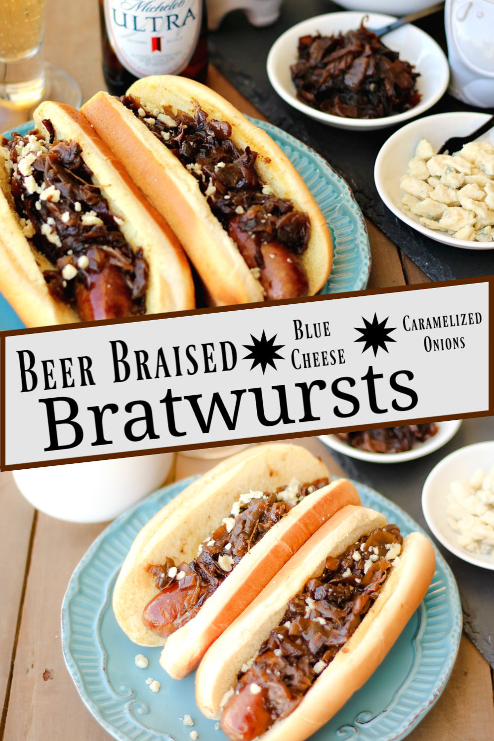 Branded image for the The Complete Savorist of Beer Braised Blue Cheese Bratwursts 