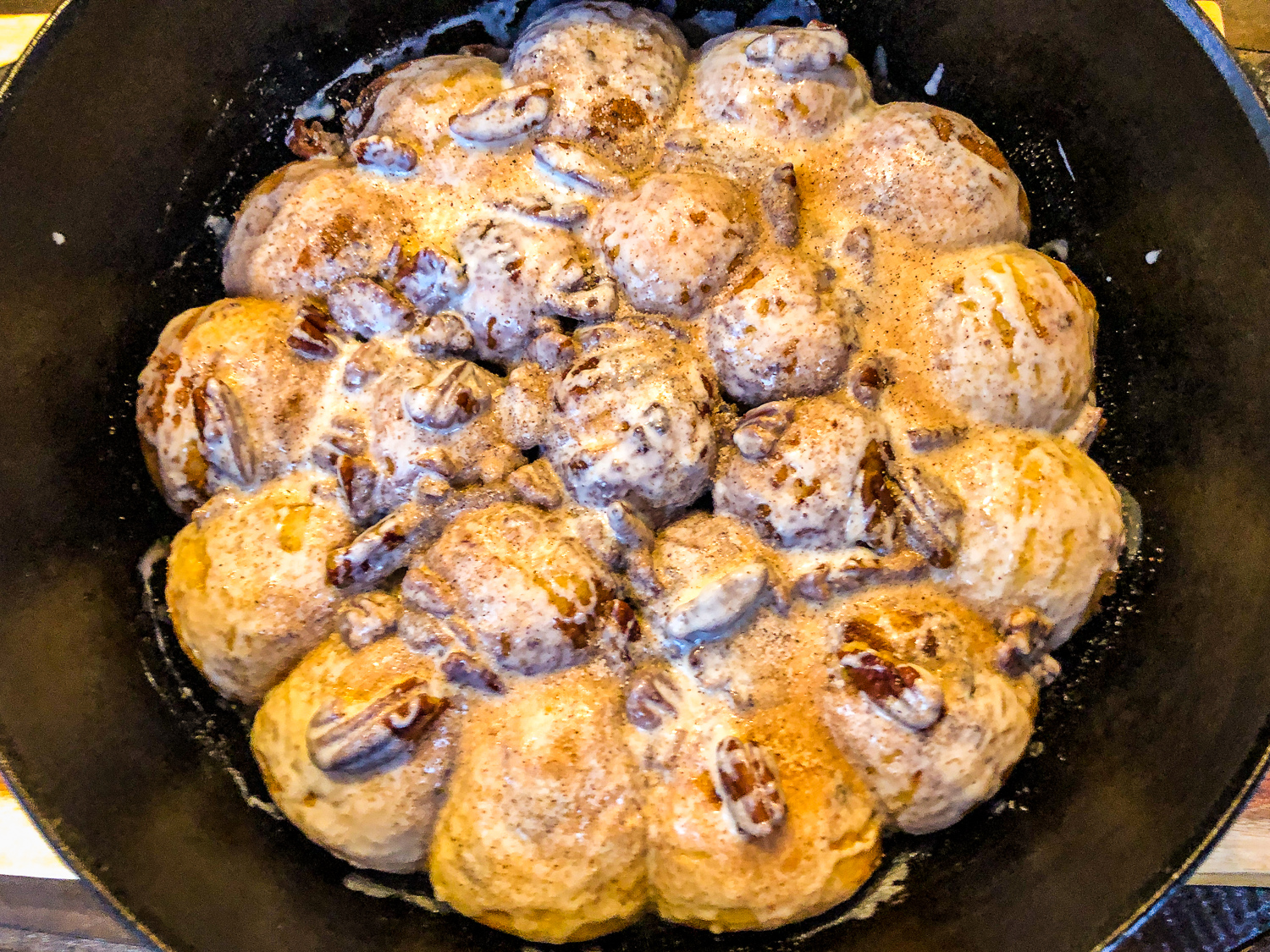 Dutch Oven Cinnamon Roll