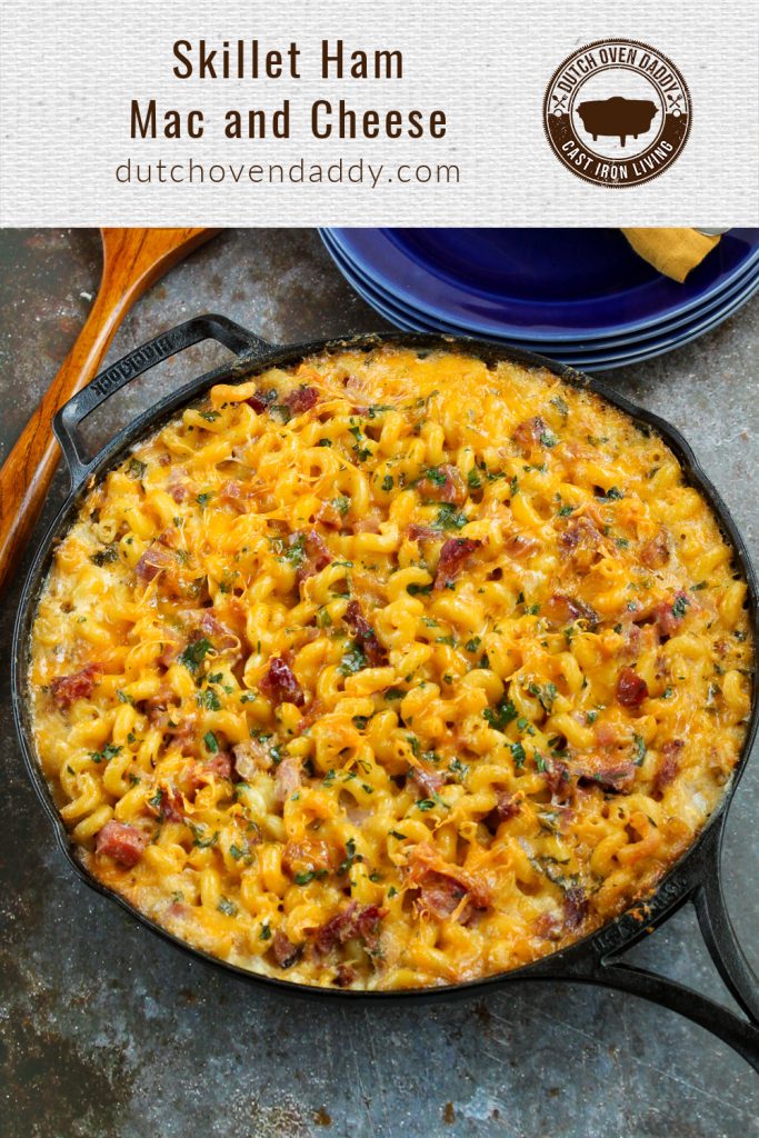 Branded image of Skillet Ham Macaroni and Cheese.