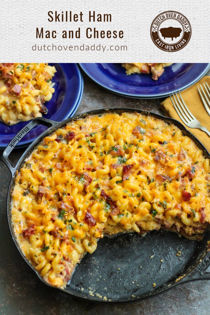 Branded image of skillet ham macaroni and cheese.