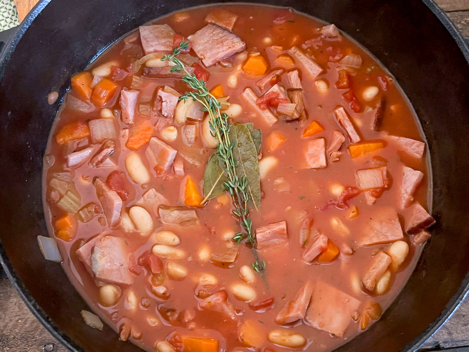 Dutch Oven Ham and Bean Soup {tomato based} Dutch Oven Daddy