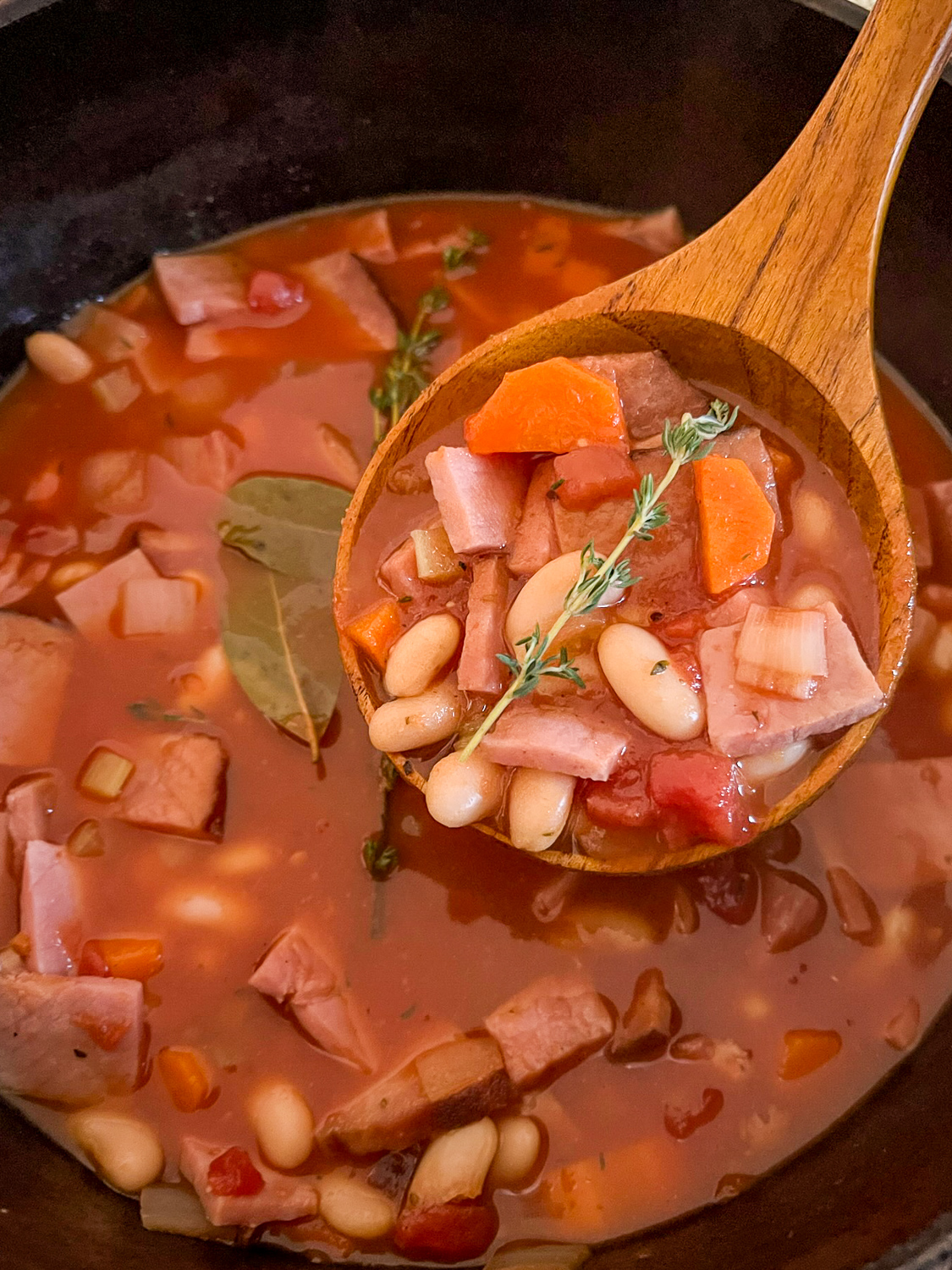 Dutch Oven Ham and Bean Soup {tomato based} Dutch Oven Daddy