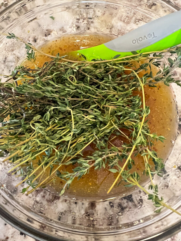 The glaze being made in a small bowl.