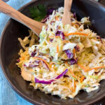 Closer view of the prepared simple coleslaw recipe