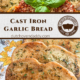 Branded split image of garlic bread.
