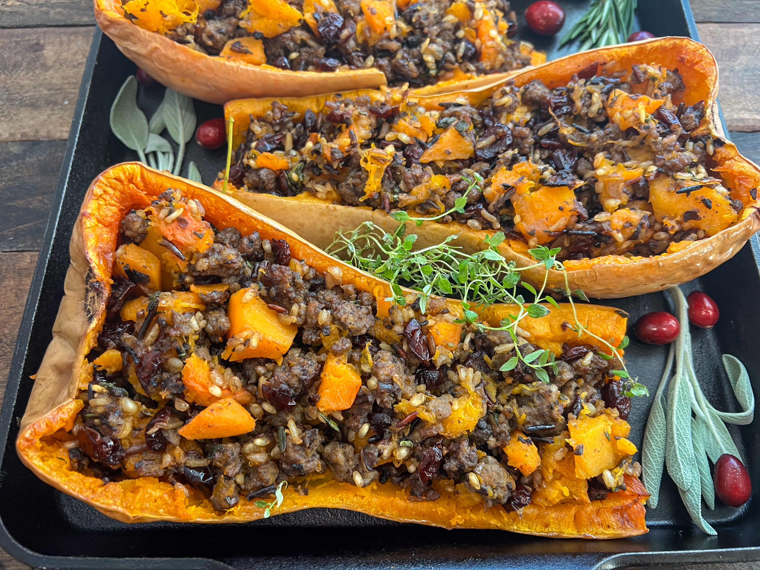 Sausage Stuffed Butternut Squash