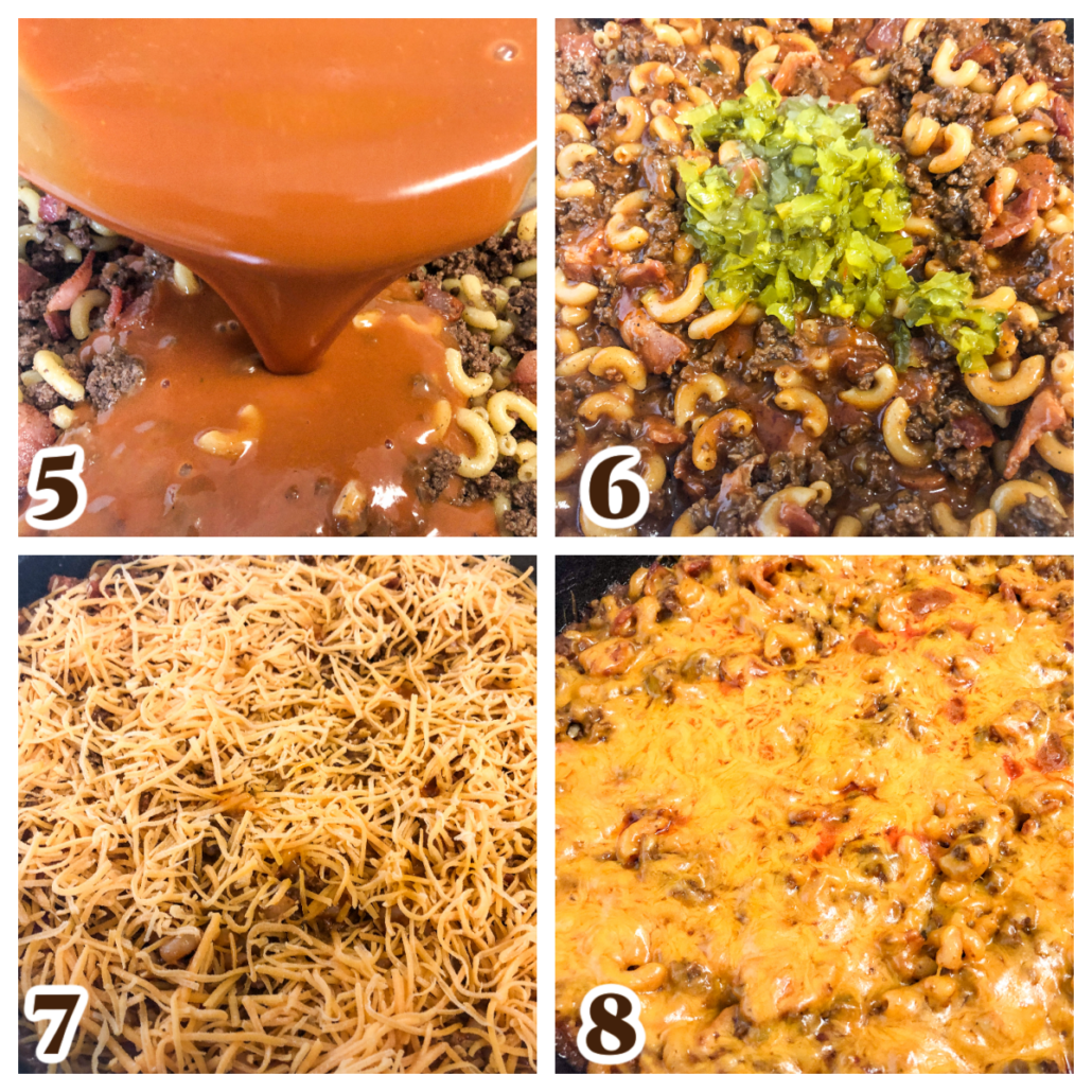 4 image college for the last four step by step directions for bacon cheeseburger casserole.