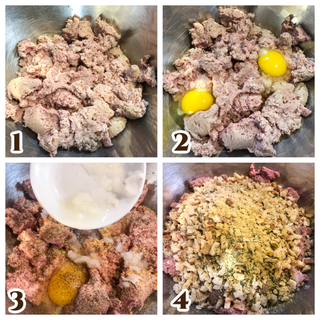 4 image collage of the first four images of how to make this recipe.