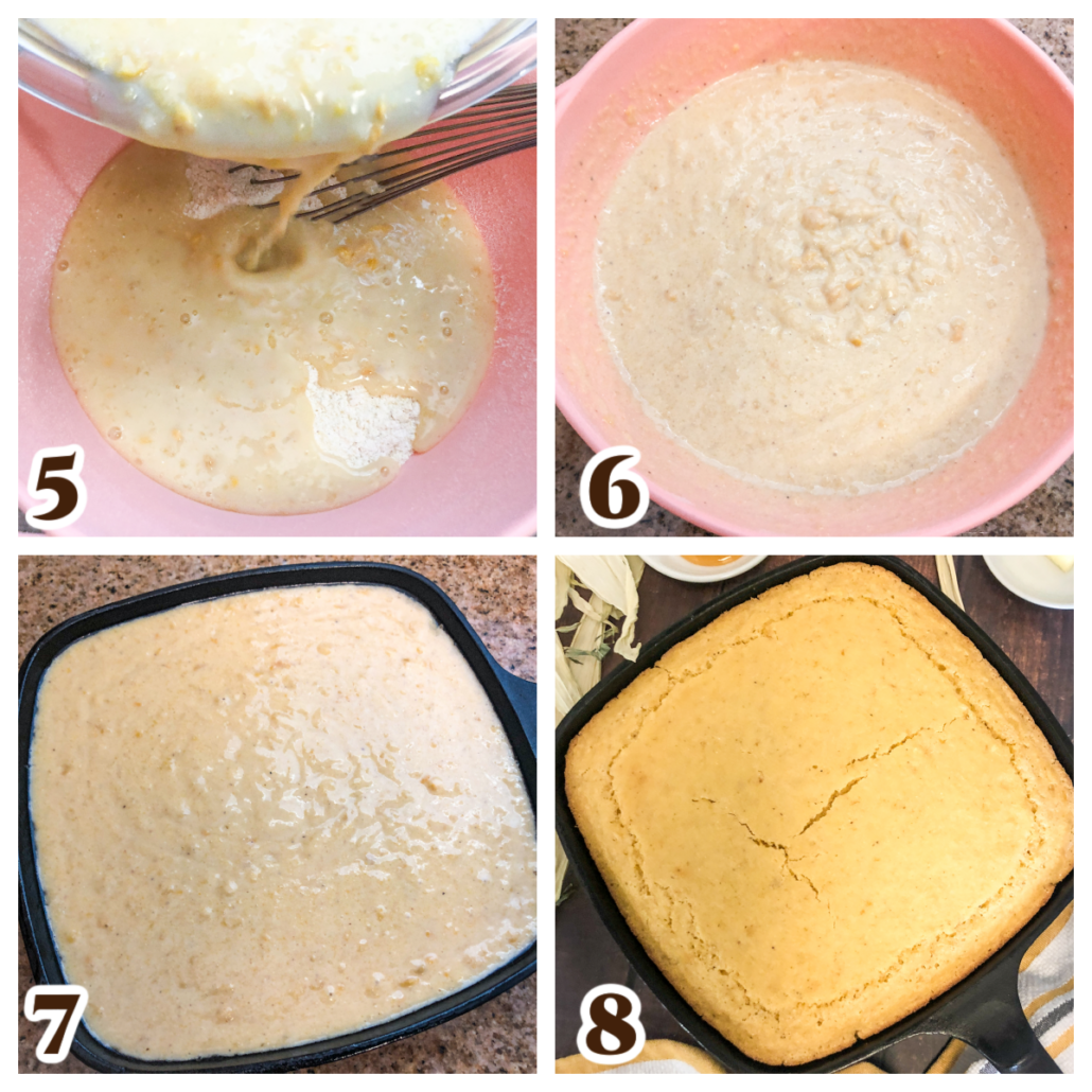 Collage of 4 images depicting the last 4 steps of the recipe.