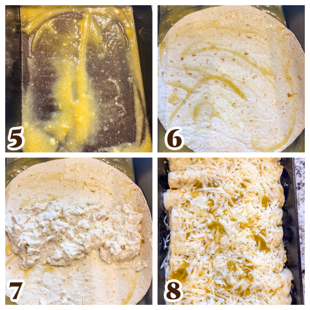 Collage image of photographs for the last 4 steps of making the recipe.