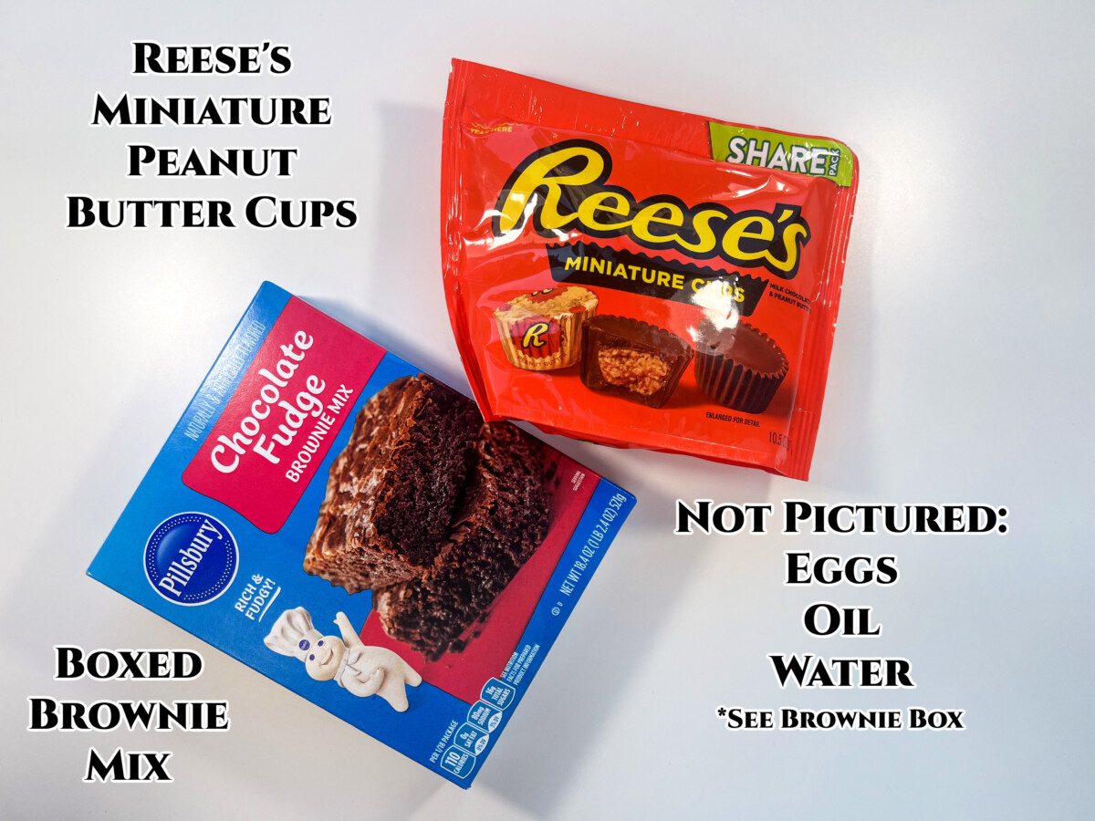 Ingredient image labeled with text for the needed items for the recipe.