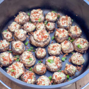 Cream Cheese Mushrooms in a 12" camp oven.