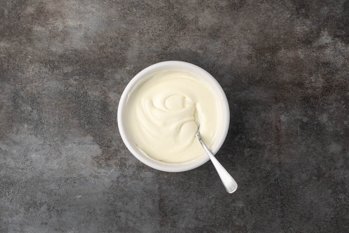 The cherry roll icing mixed in a bowl.