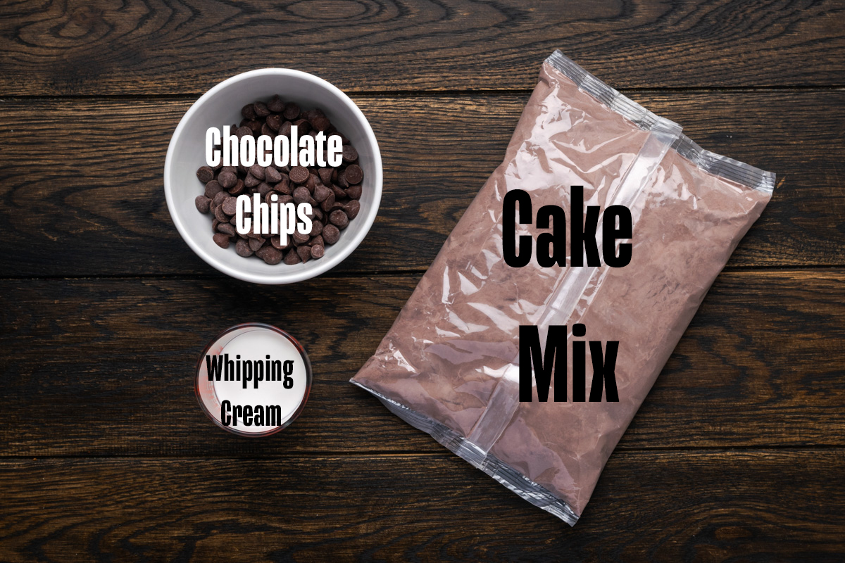 Ingredients to make lava cake on a table.
