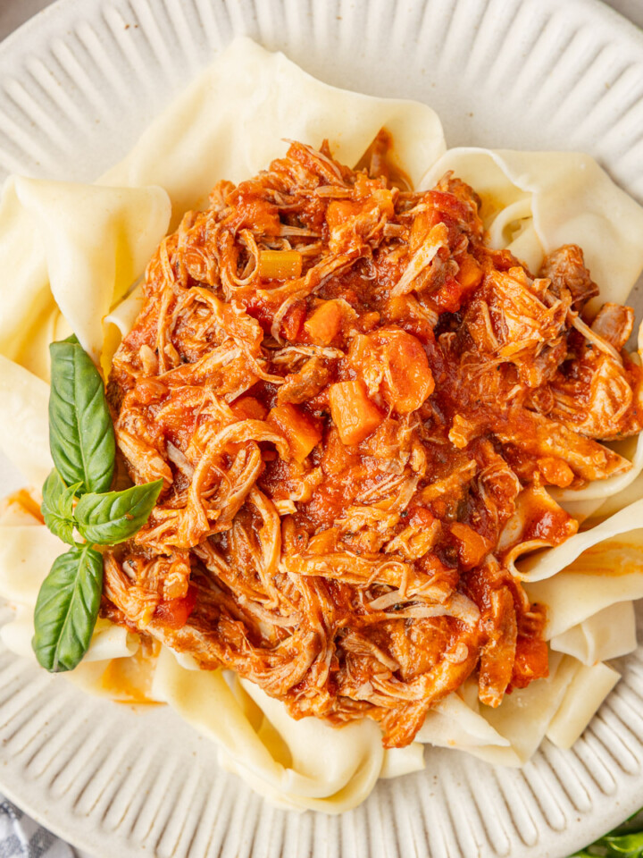 Pork ragu over pasta.