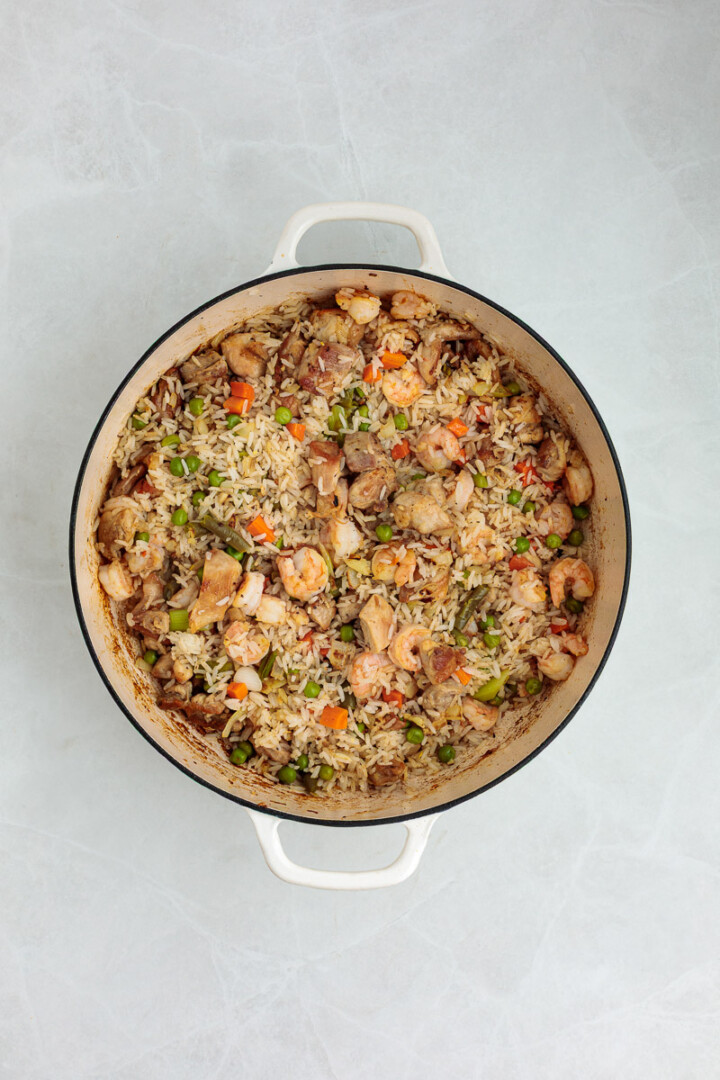 Daddy Fried Rice Chicken and Shrimp Fried Rice - Dutch Oven Daddy