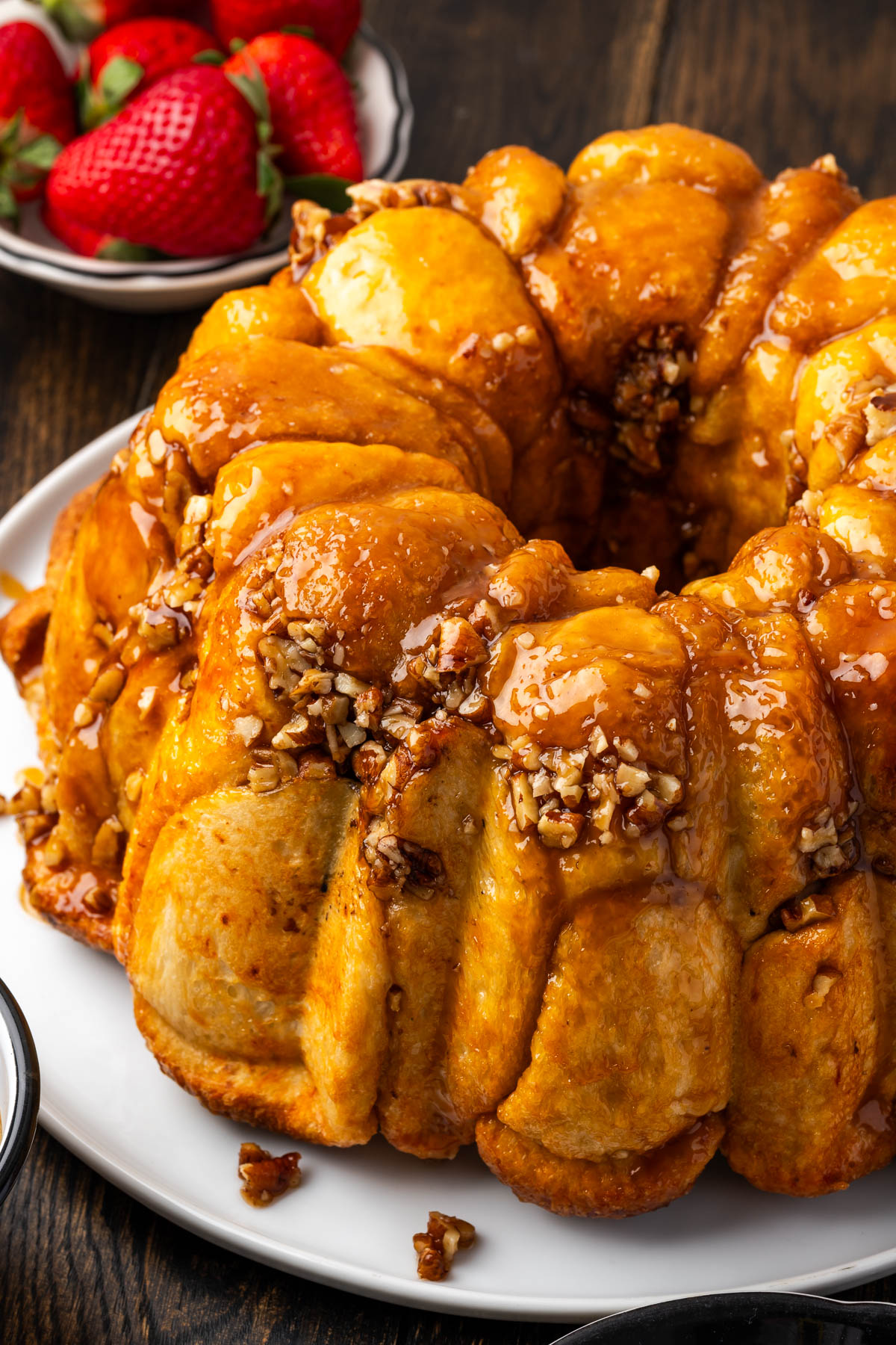 Butterscotch monkey bread on a plate.