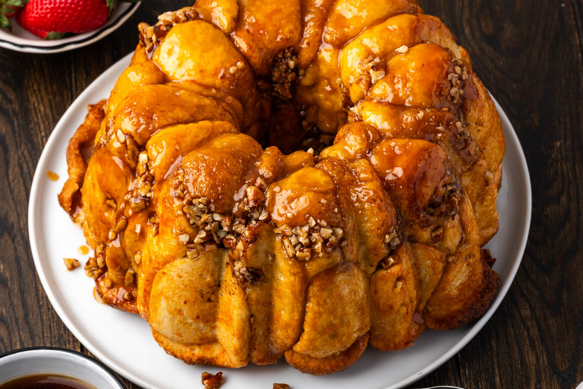 Cooked monkey bread cooked and cooling.