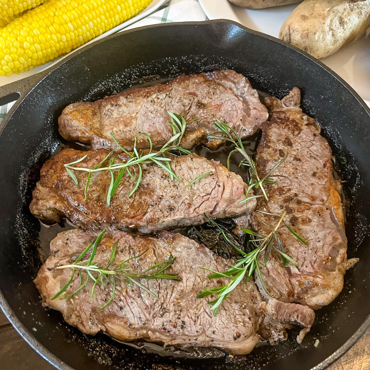 Cast Iron Steak plated and ready to serve