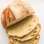 Sliced Dutch Oven sourdough bread ready to be eaten or served.