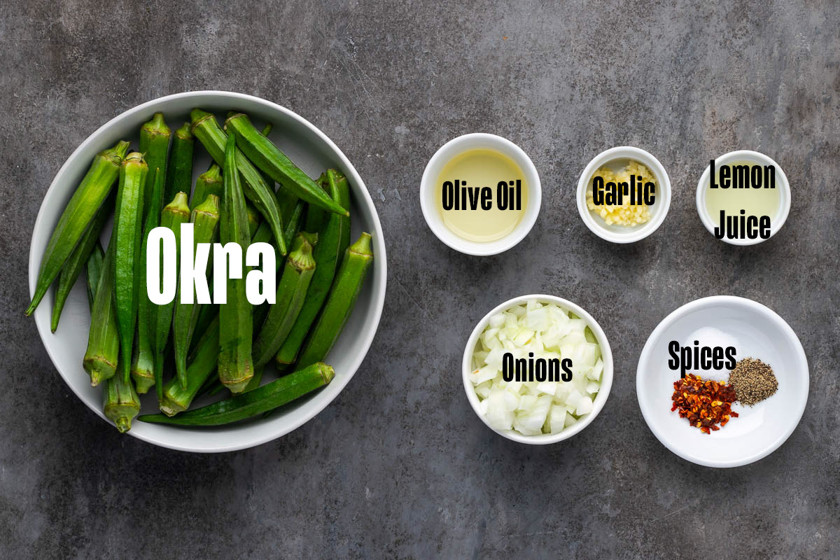 Ingredients to make this okra.