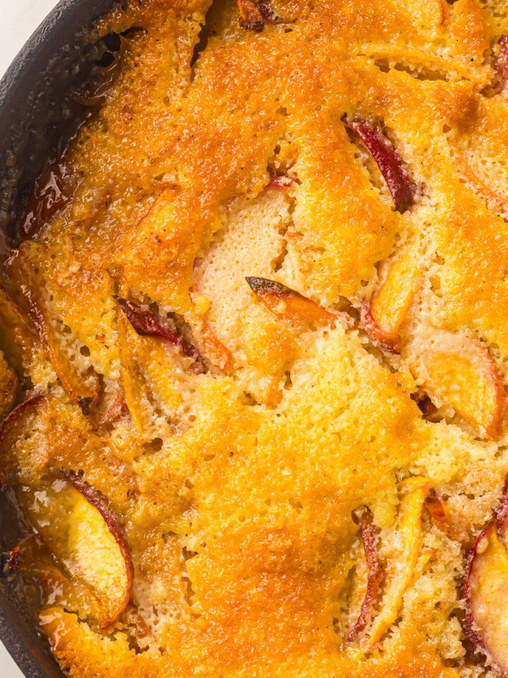 Dutch Oven Peach Cobbler.
