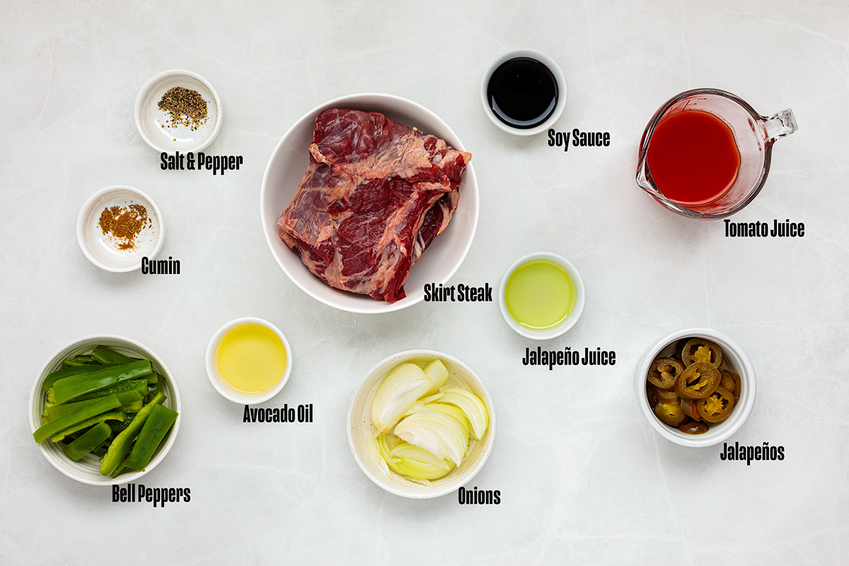 Ingredients for Skillet Fajitas.