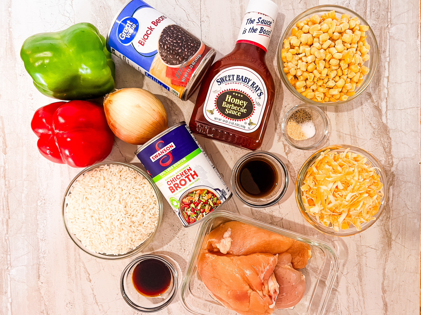 All ingredients mixed together in the dutch oven before cooking
