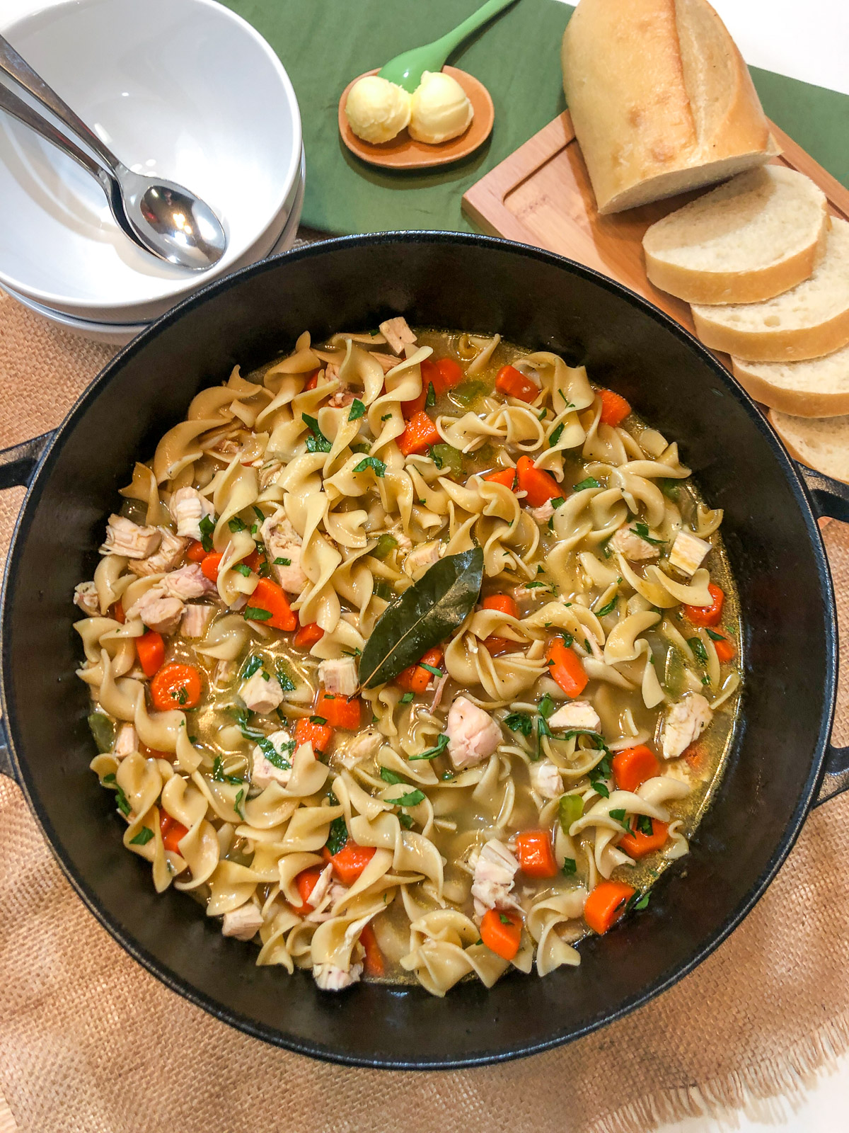 Quick Dutch Oven Chicken Noodle Soup